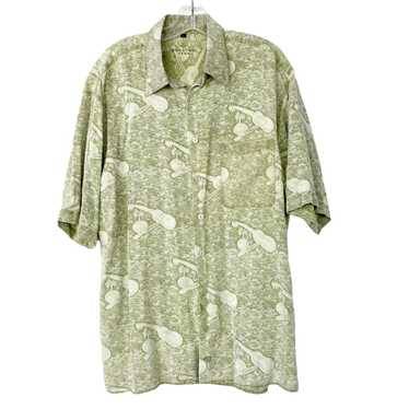 Bugatchi Bugatchi Uomo Green 100% Silk Short Sleev