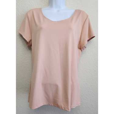 Other Ruby Rd. Salmon Pink Short Cap Sleeves Top … - image 1