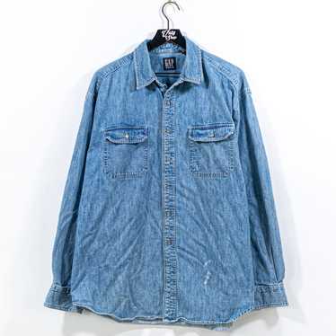 Gap × Streetwear × Vintage GAP Denim Shirt XL VTG 