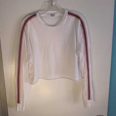 Tna Aritzia Tna Cropped Long Sleeve White Cotton T