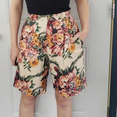90s Floral High Waisted Shorts