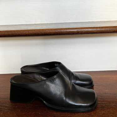 Womens Enzo Angiolino Vintage Black Leather Platf… - image 1