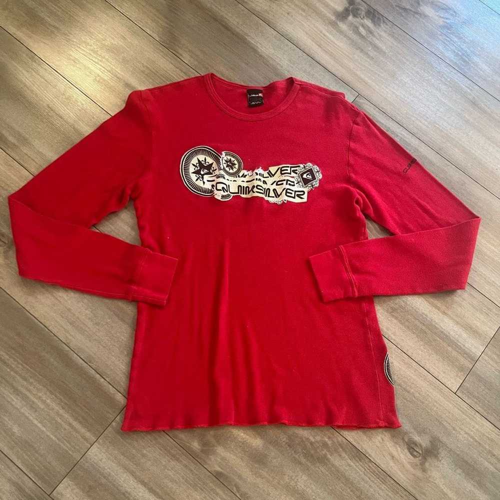 Quiksilver Y2K Quiksilver Red Casual Longsleeve S… - image 1