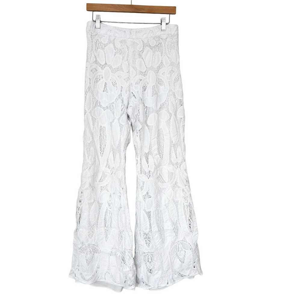 Alexis Alexis White Lace Wide Leg Pants Sz M - image 1