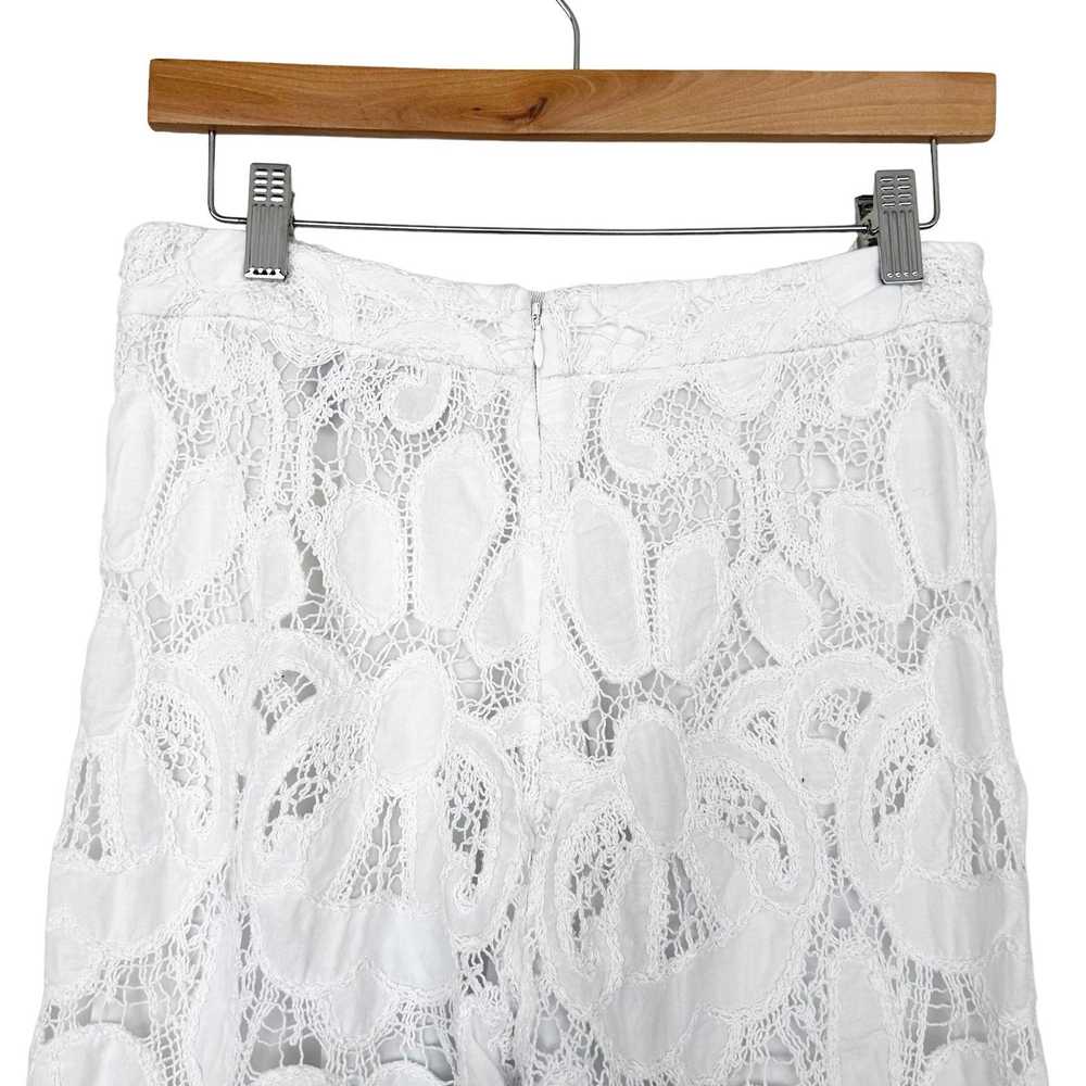 Alexis Alexis White Lace Wide Leg Pants Sz M - image 2