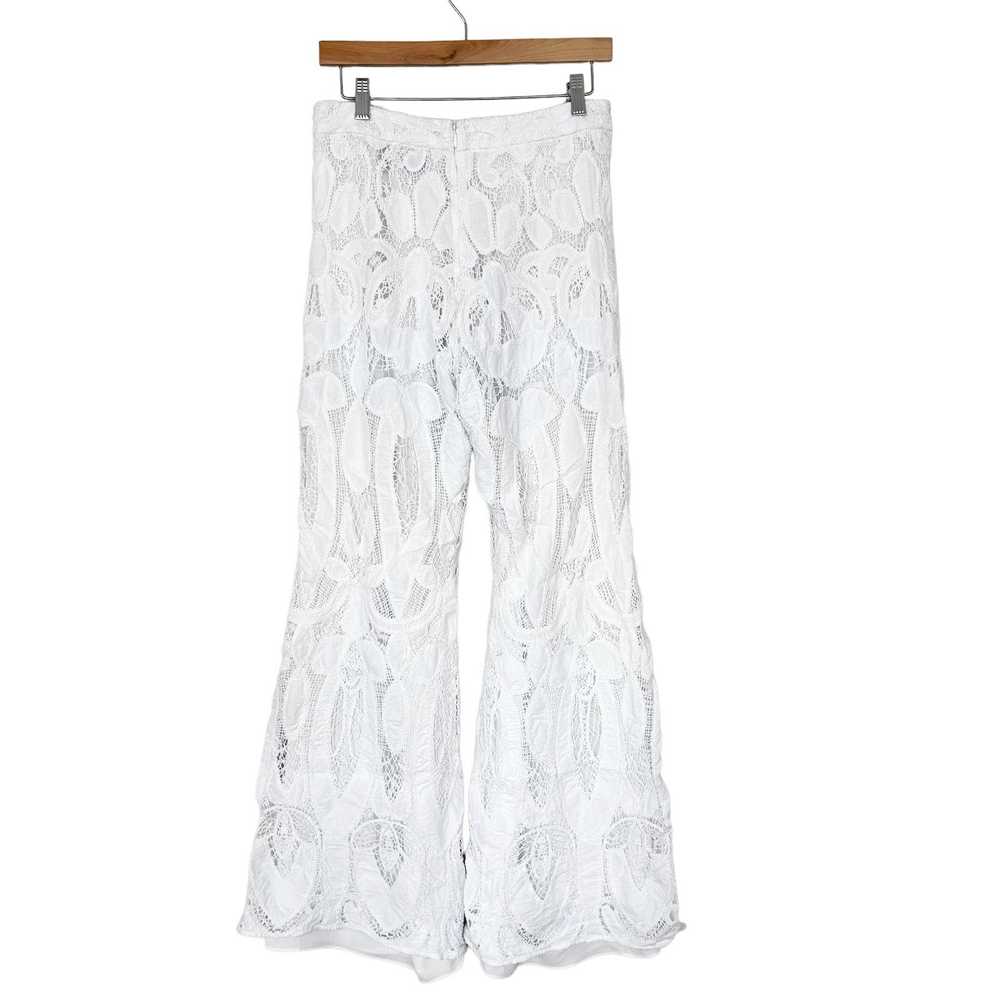 Alexis Alexis White Lace Wide Leg Pants Sz M - image 4