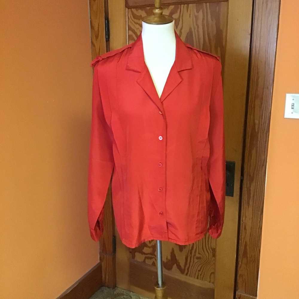 Vintage 90s Red Jaclyn Smith Blouse - image 4