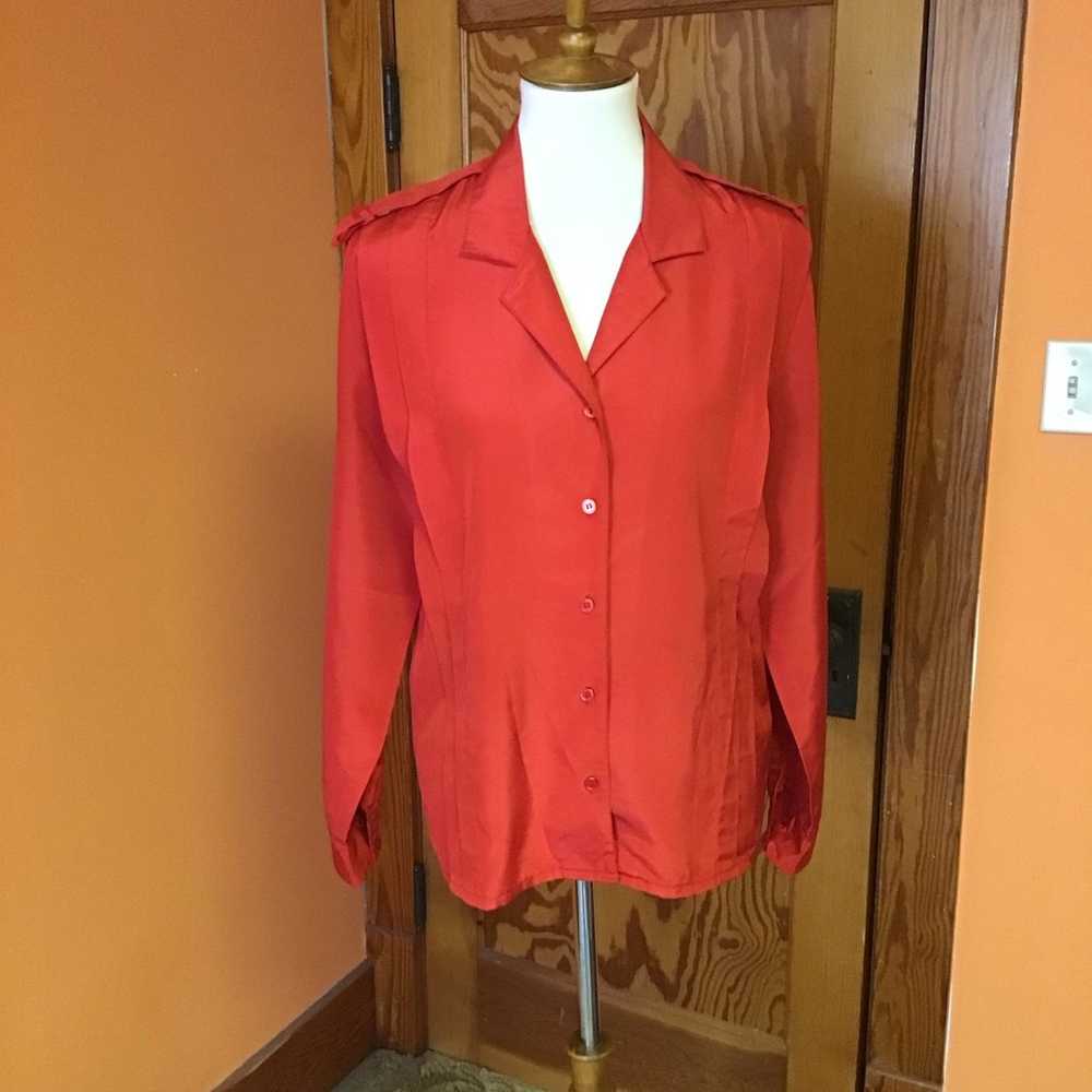 Vintage 90s Red Jaclyn Smith Blouse - image 5