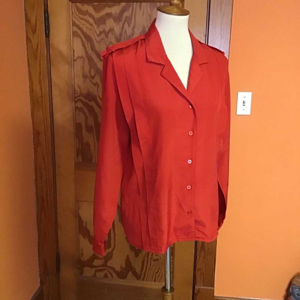 Vintage 90s Red Jaclyn Smith Blouse - image 8