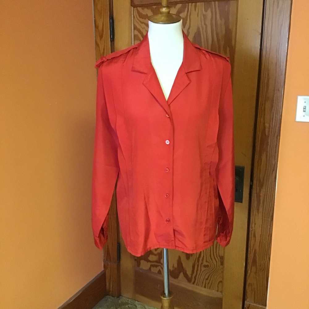 Vintage 90s Red Jaclyn Smith Blouse - image 9