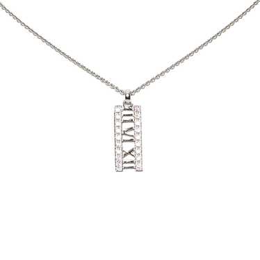 Silver Tiffany Diamond Atlas Bar Pendant Necklace - image 1