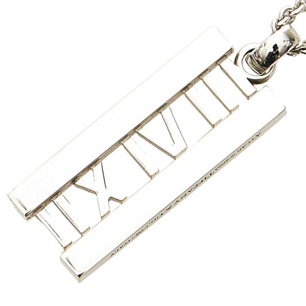 Silver Tiffany Diamond Atlas Bar Pendant Necklace - image 3