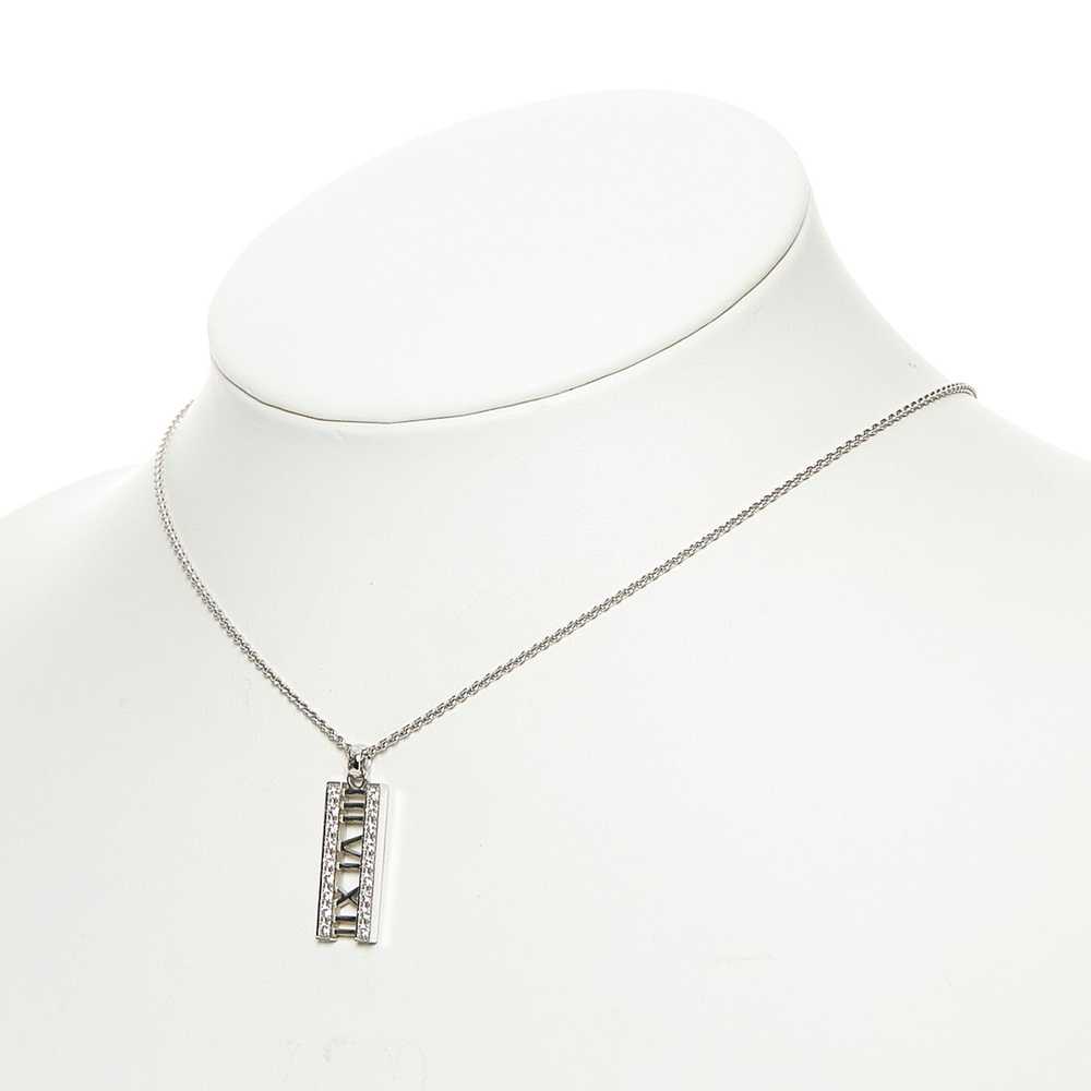 Silver Tiffany Diamond Atlas Bar Pendant Necklace - image 8
