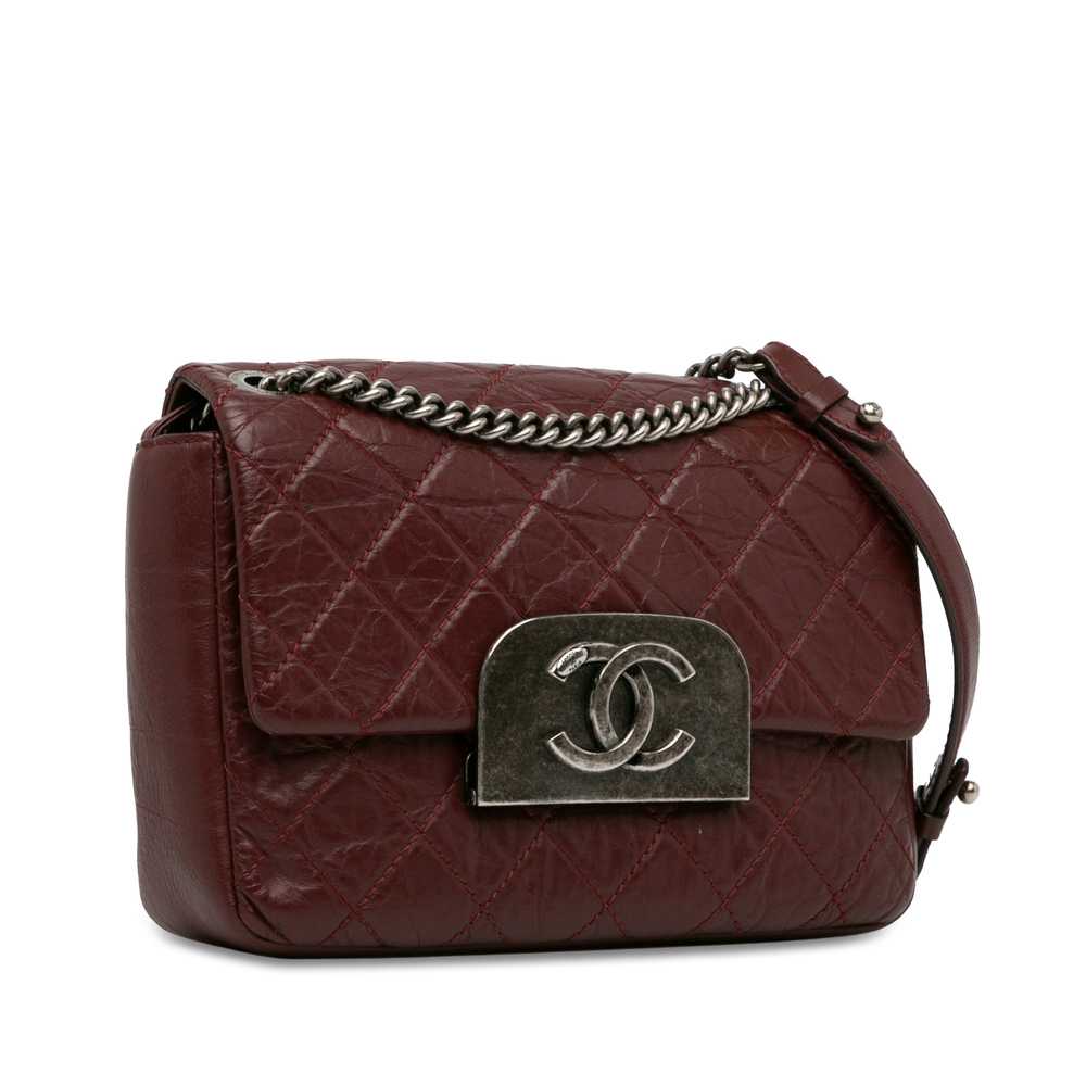 Red Chanel Aged Calfskin CC Square Flap Crossbody… - image 2