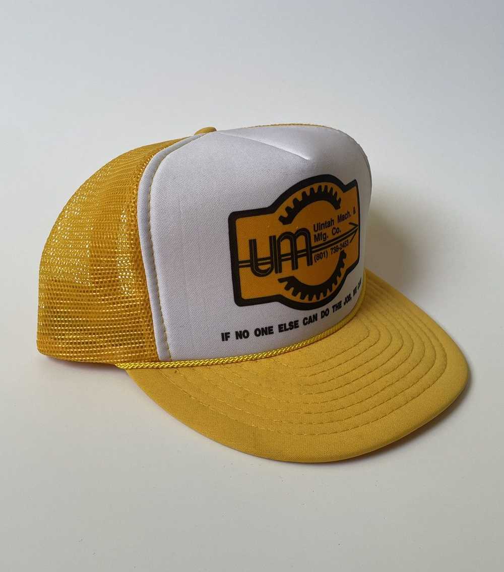 Vintage Vintage 1970s Yellow & White Trucker Hat … - image 6