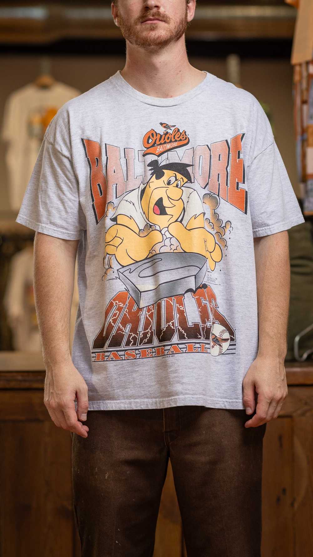 XL 1994 Baltimore Orioles Flintstones T-shirt - image 3