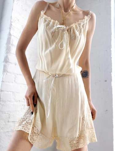 French cotton & lace romper