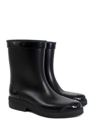 Managed by hewi Chanel Black Rubber Rain Boots