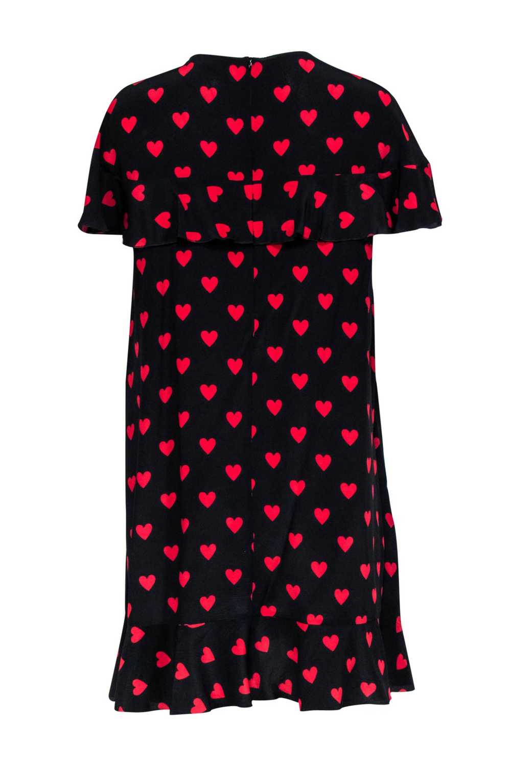 Red Valentino - Black & Red Silk Heart Cap Sleeve… - image 3