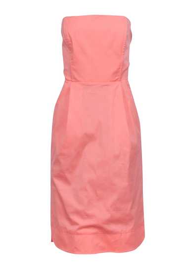 Tibi - Coral Poplin Strapless Dress Sz 8