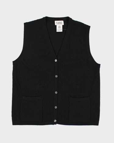 Vintage Tabi International Black Wool Button-Up Sw