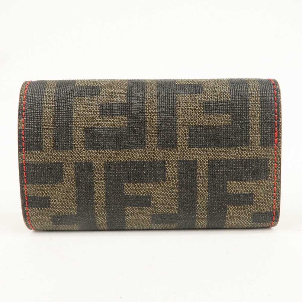 FENDI Zucca Print PVC 6 Rings Key Case Brown Blac… - image 2