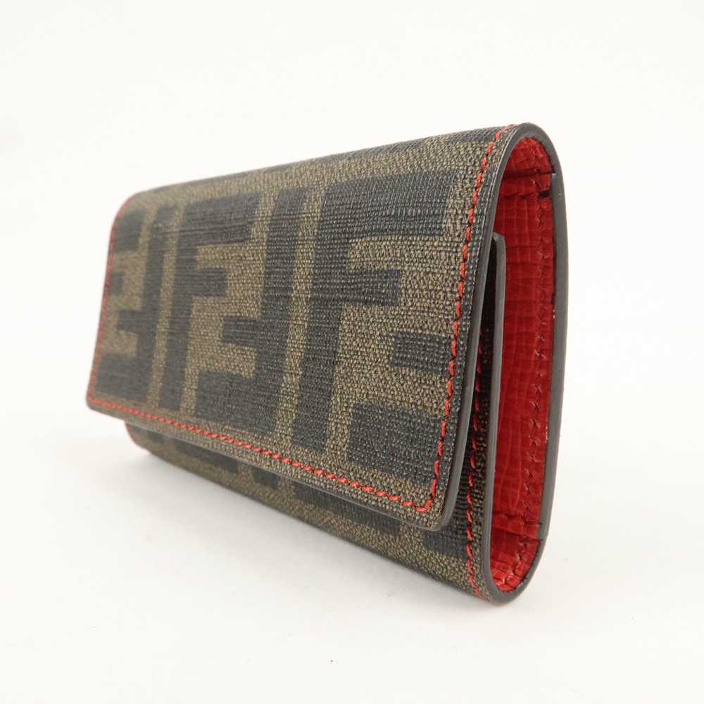 FENDI Zucca Print PVC 6 Rings Key Case Brown Blac… - image 3