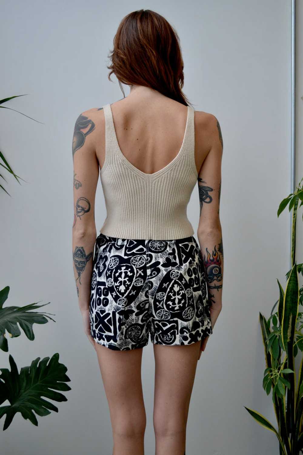 Sixties B&W Patterned Shorts - image 2