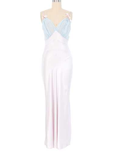 1930s Lavender Satin Maxi Slip Dress