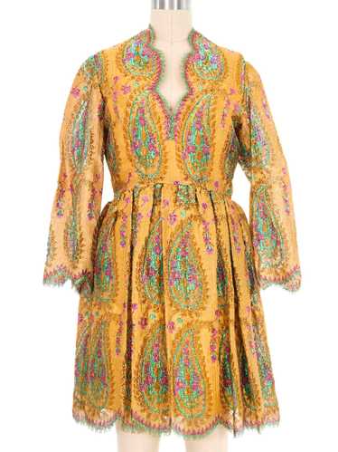 1960s Bill Blass Metallic Lace Dress