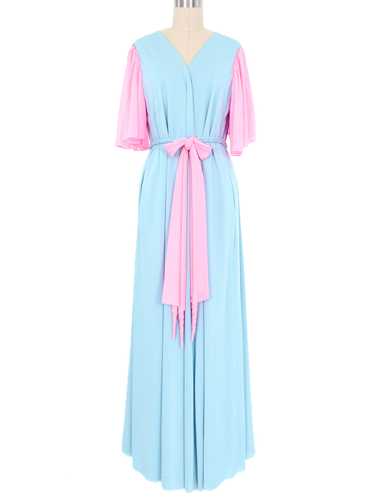 1960s Sky Blue Ruffle Trim Duster