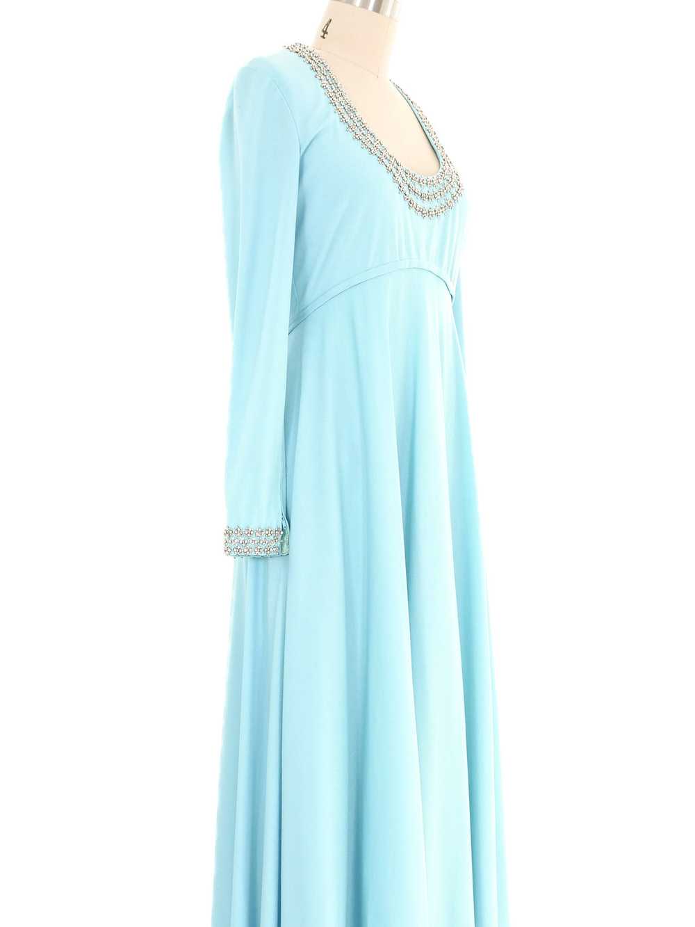 Victoria Royal Embellished Sky Blue Jersey Gown - image 2