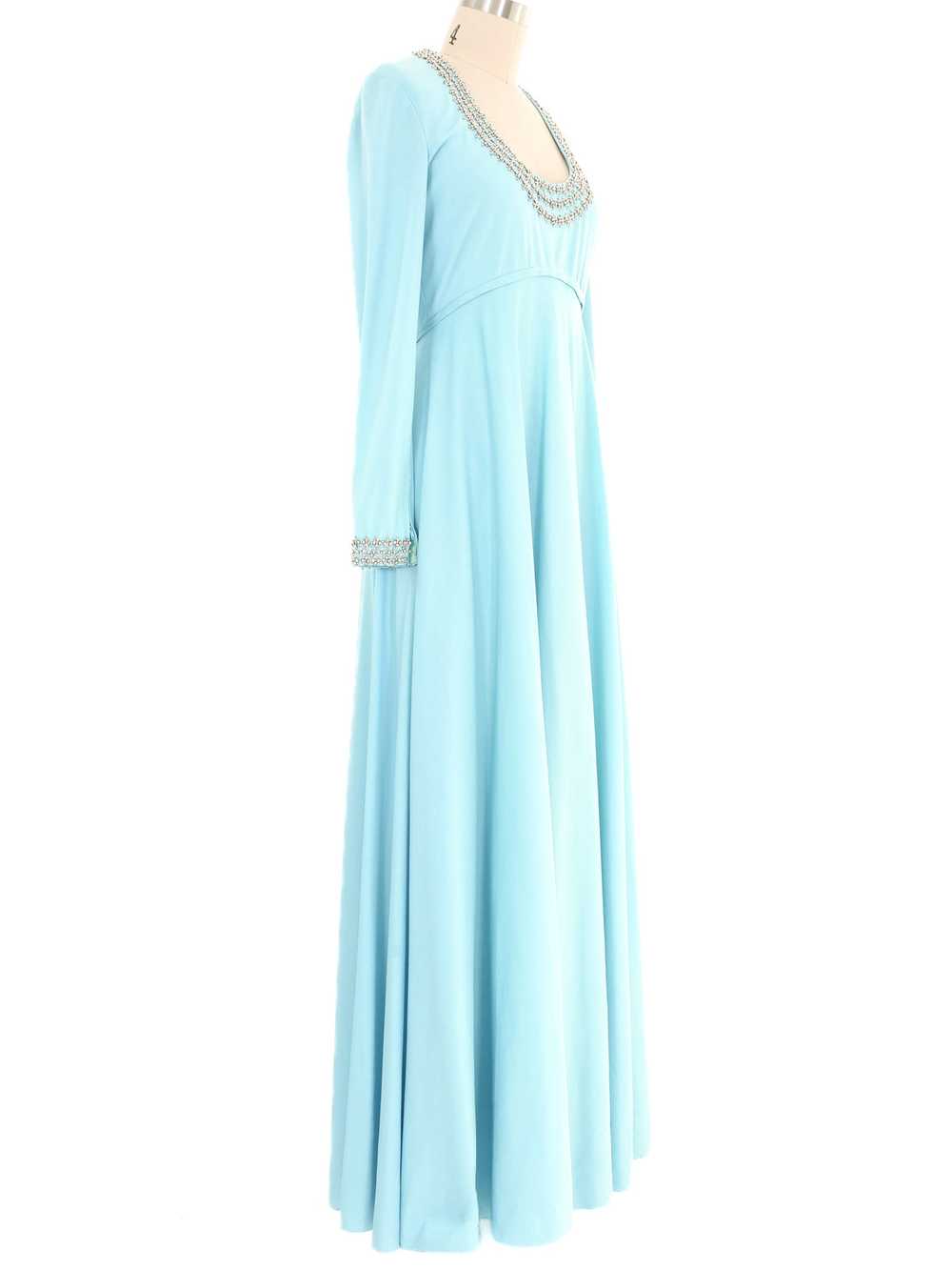 Victoria Royal Embellished Sky Blue Jersey Gown - image 3