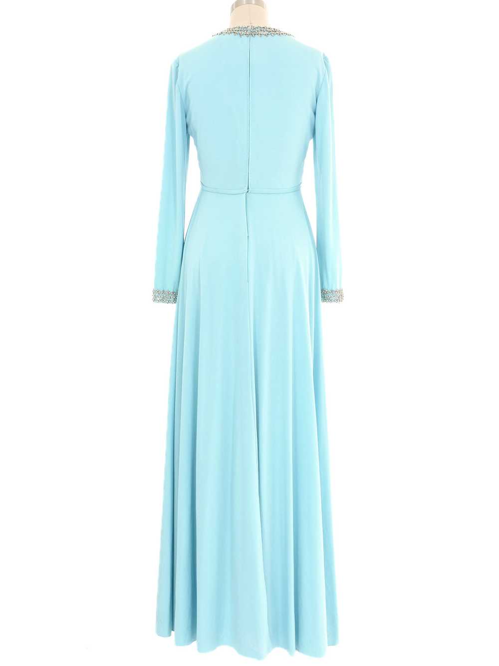 Victoria Royal Embellished Sky Blue Jersey Gown - image 4