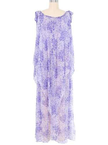 1970s Yves Saint Laurent Floral Lavender Floral Ch