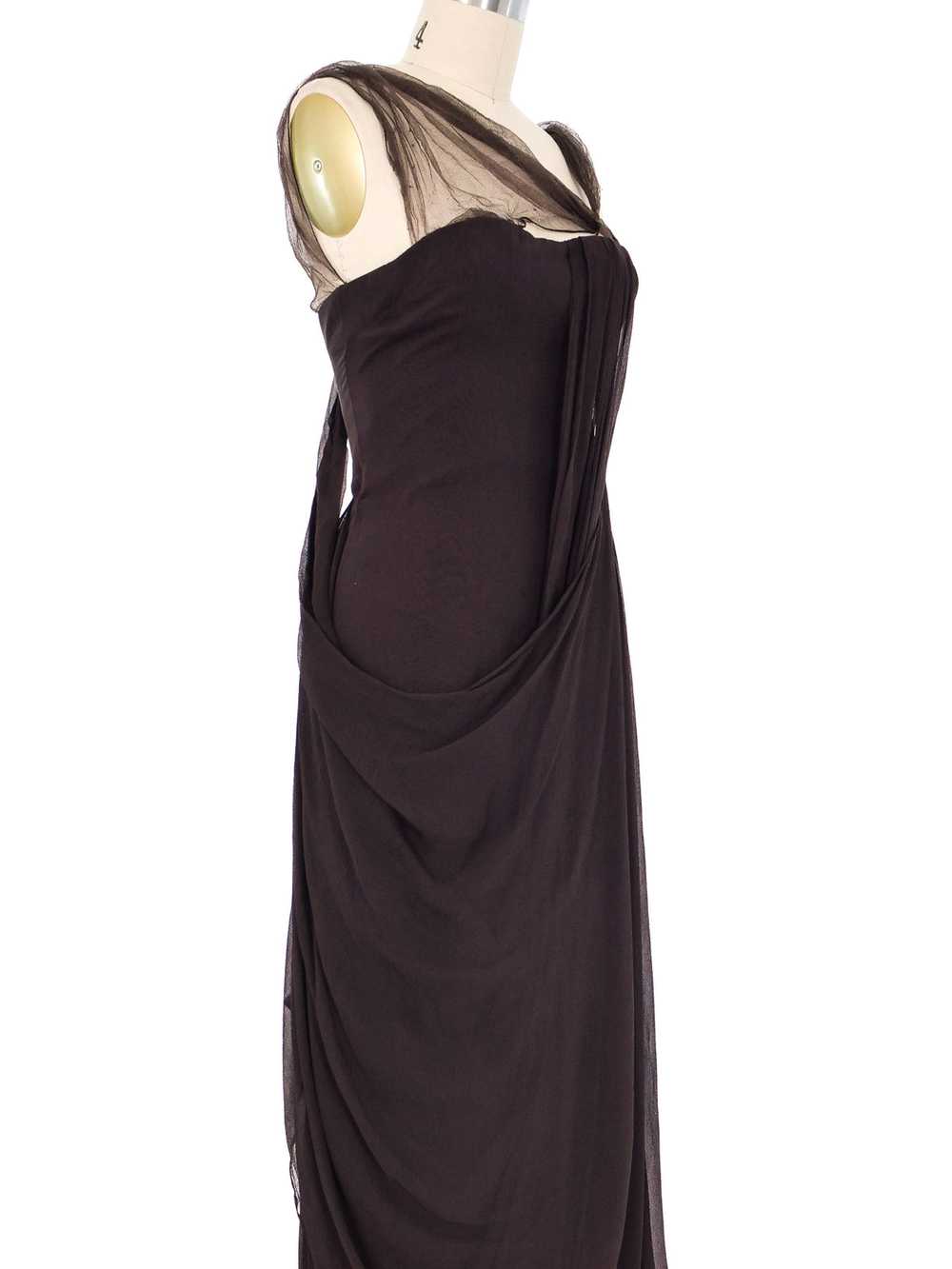 2000s Christian Dior Chocolate Chiffon Gown - image 7