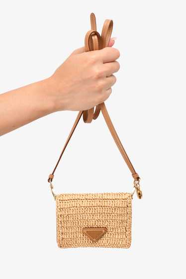 Prada Beige Crochet Cardholder with Crossbody Str… - image 1