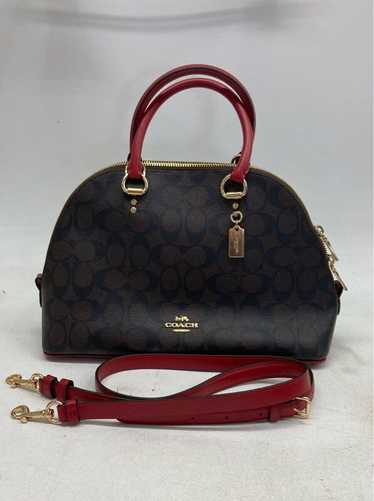 Coach Brown And Red Katy Satchel Purse