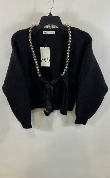 NWT Zara Womens Black Tight-Knit Long Sleeve Crop 