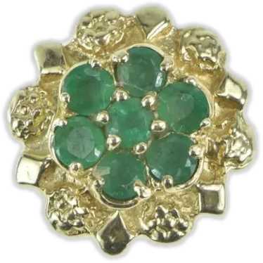 14K Flower Emerald Ornate Slide Bracelet Charm/Pen