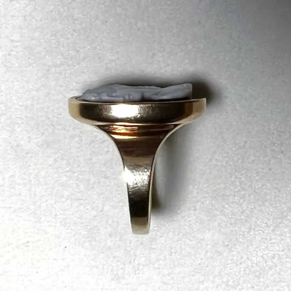 Victorian Hardstone Sardonyx English Cameo Ring 9… - image 8