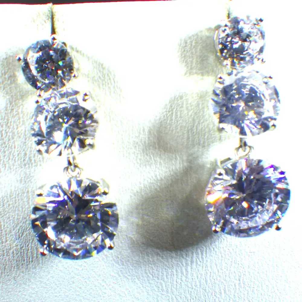 Brilliant Cubic Zirconia Crystal Earrings, Gradua… - image 6