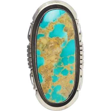 Althea Latome Navajo 925 silver large turquoise r… - image 1