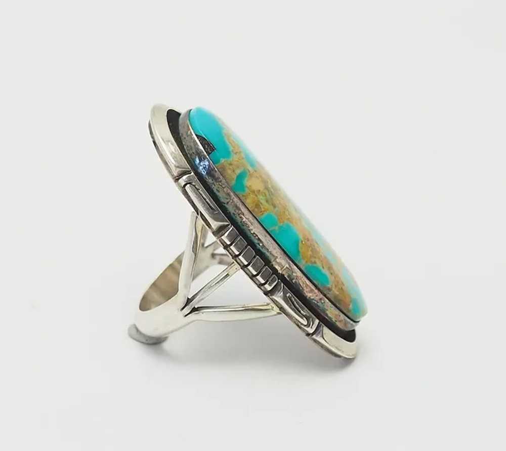 Althea Latome Navajo 925 silver large turquoise r… - image 2