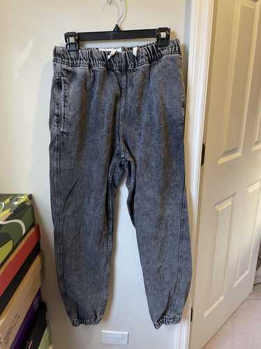 H&M H&M Denim Jogger Pants Faded Black Drawstring… - image 1