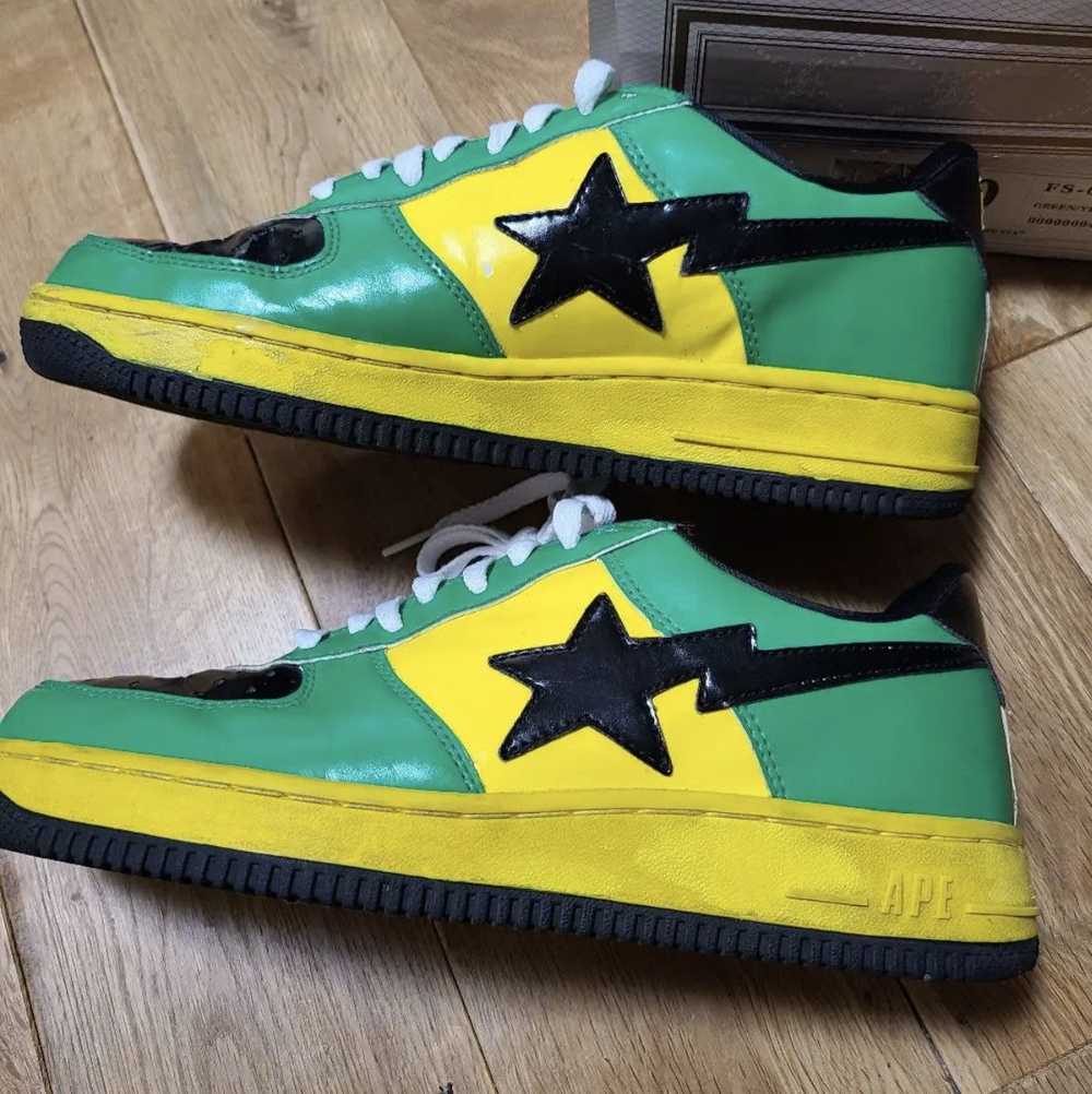 Bape BAPE Bapesta JAMAICA patent leather sneakers - image 2