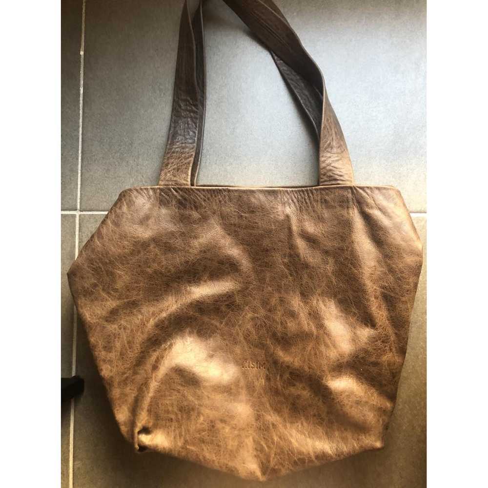Non Signé / Unsigned Leather handbag - image 4