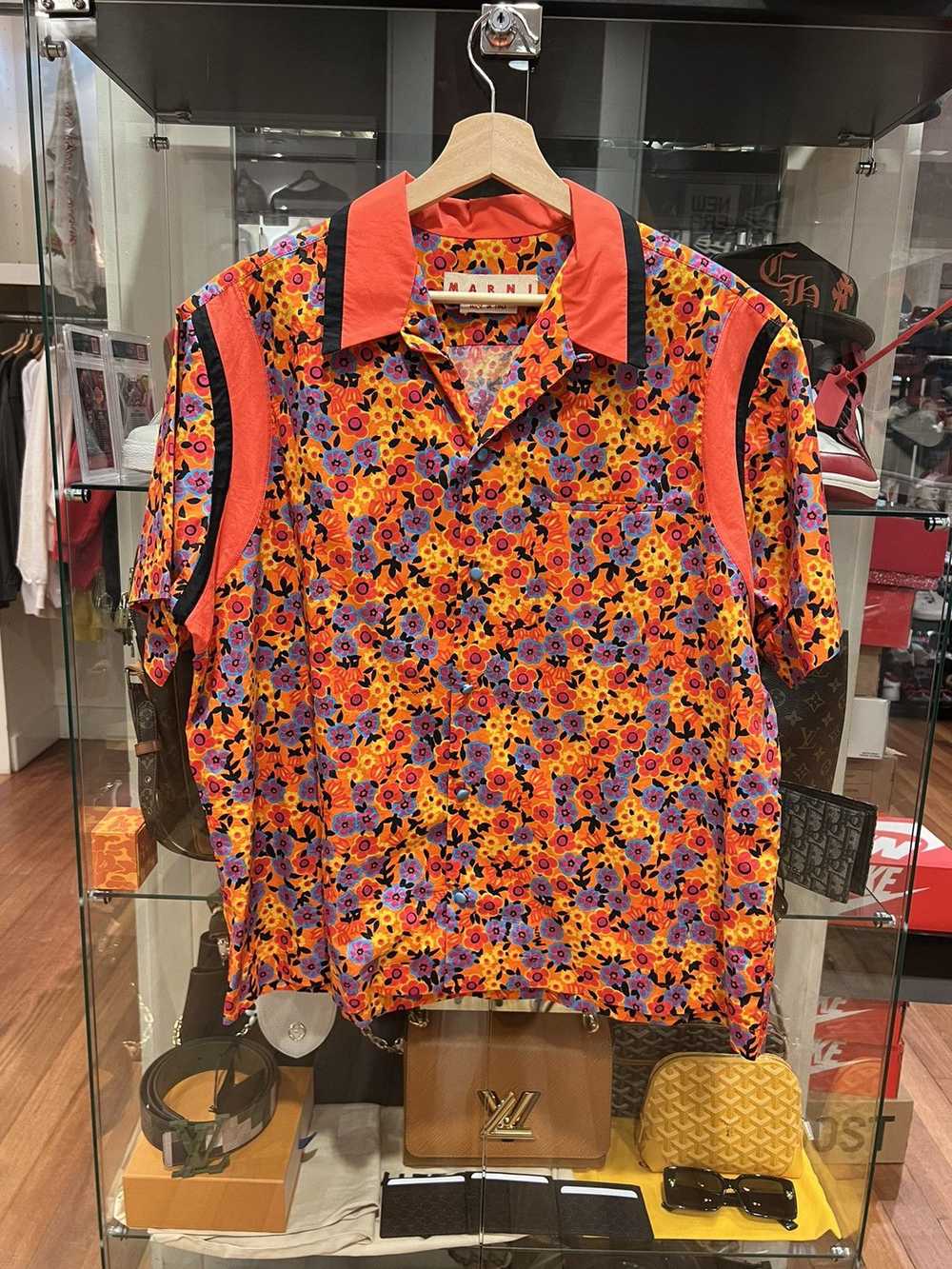 Marni Marni floral button up bowling shirt - image 1