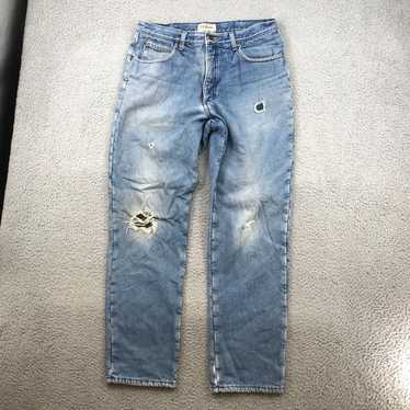 Vintage LL Bean Jeans Adult 34x32 Blue Denim Fleec