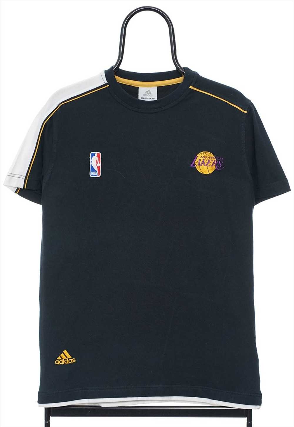 Vintage Adidas NBA LA Lakers Black TShirt Mens - image 1